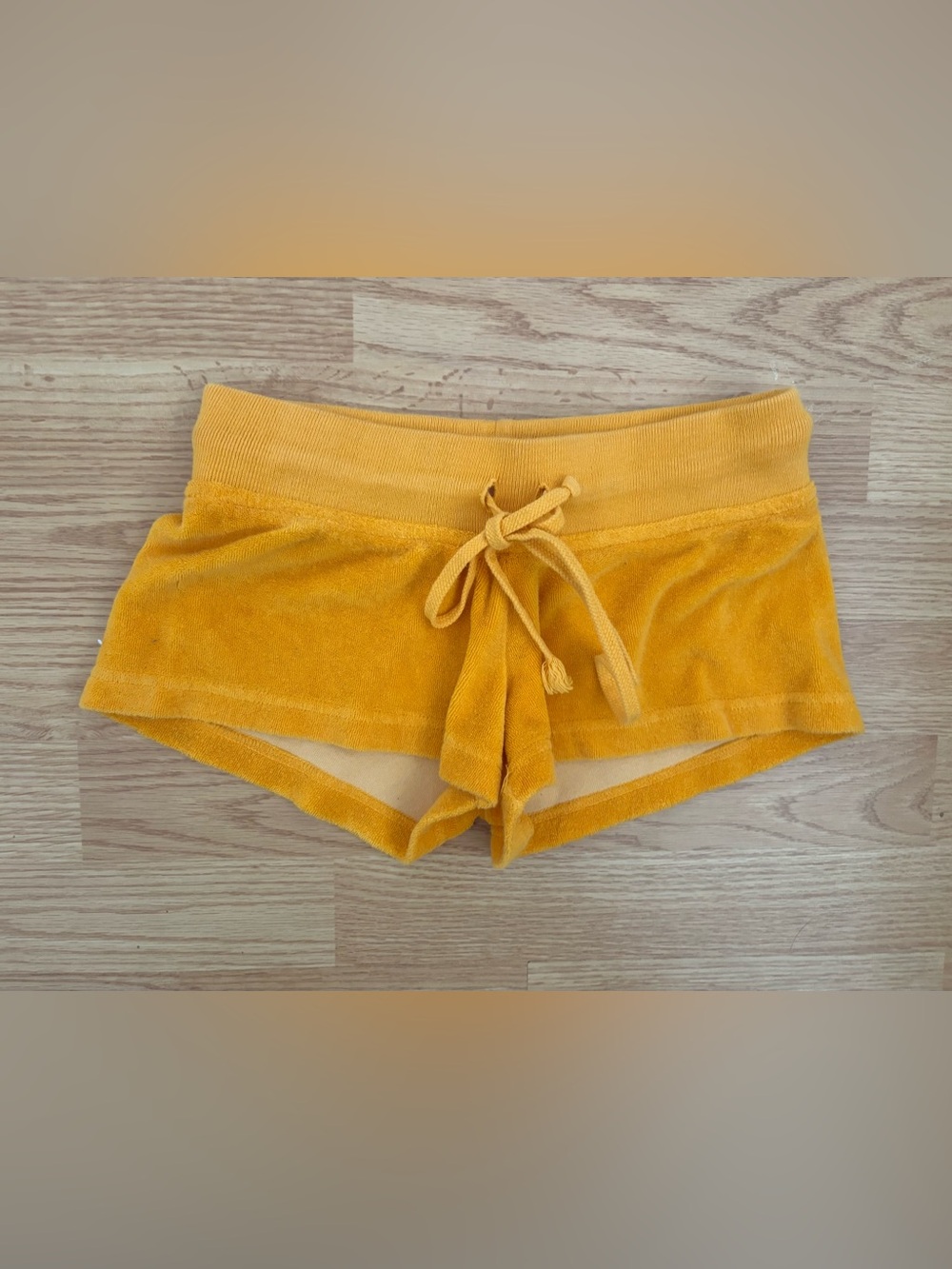 Hard Tail Mustard Yellow Velvet Athletic Shorts